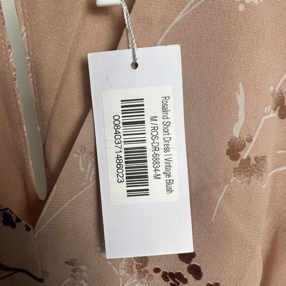 NWT Baltic Born Size Medium Long Sleeve Floral Mini Dress V-Neck Pink - Picture 4 of 5